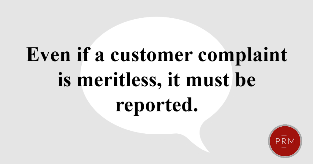 FINRA rules requires disclosure of meritless customer complaints.