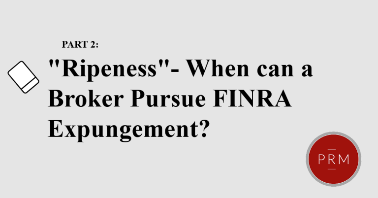 When can a broker pursue FINRA expungement?
